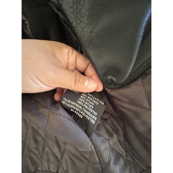 Wilsons Leather Black Bomber Jacket Size XL Vintage 90s Thinsulate Read see pics - Picture 11 of 16